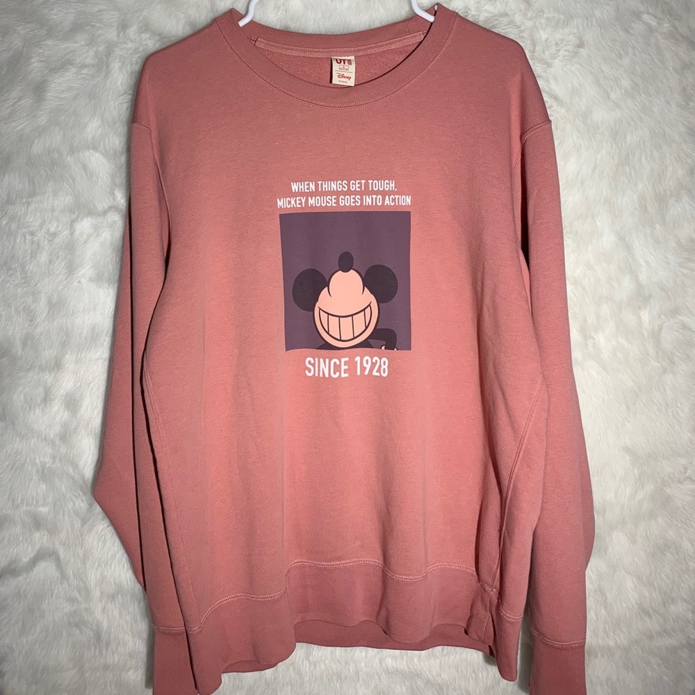Disney Mickey Mouse Sweatshirt L Peach Pink